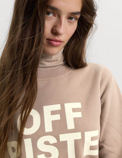 Pamuk Karışımlı Yuvarlak Yaka Kayak Sweatshirt