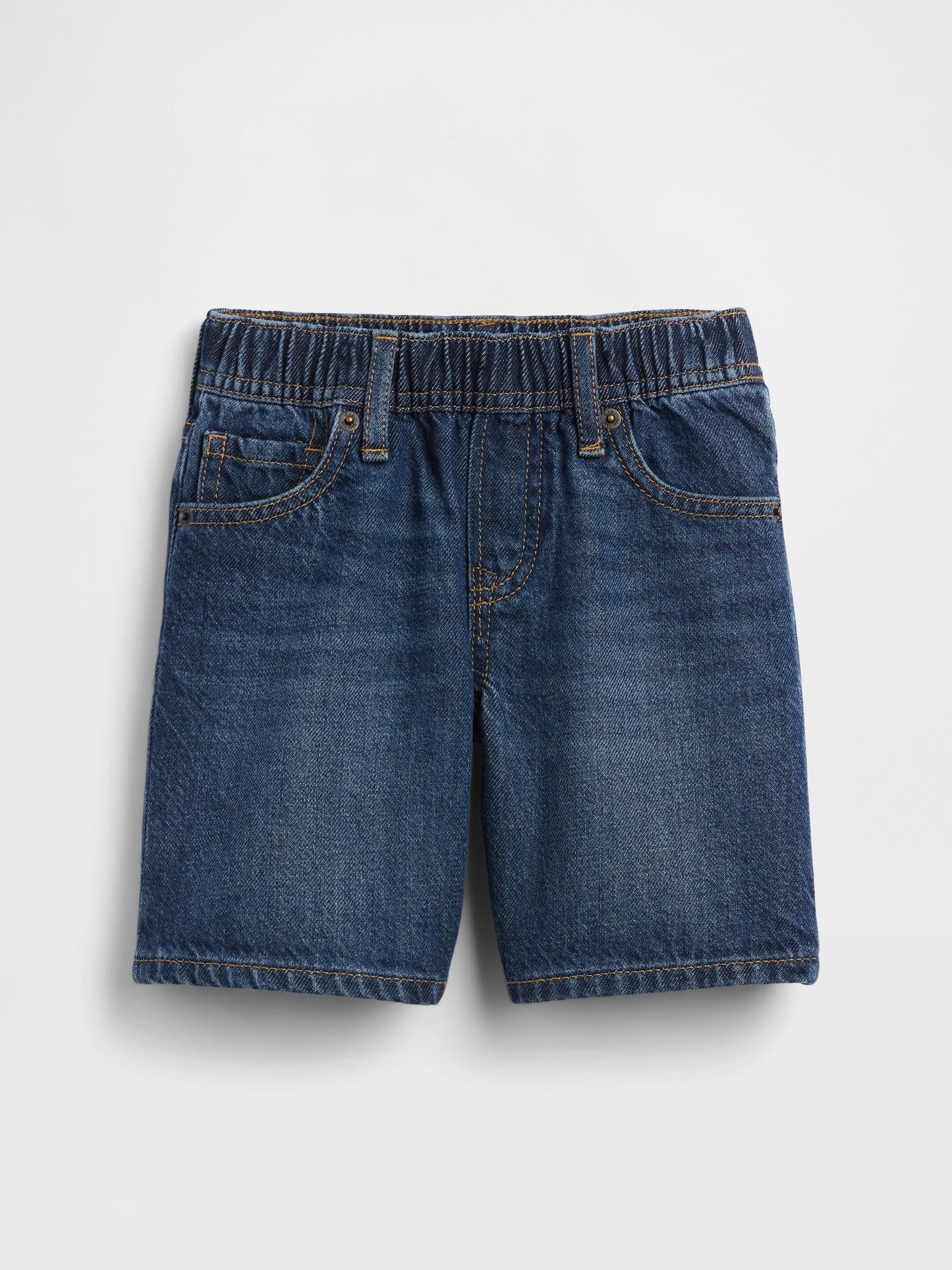 Koyu Mavi Ultrasoft Denim Pull-on Baggy Şort