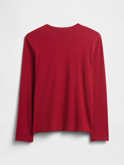 Bordo Grafik Baskılı T-shirt