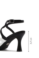 Kadın Siyah Bilekten Tokalı Ince Topuklu Sandalet