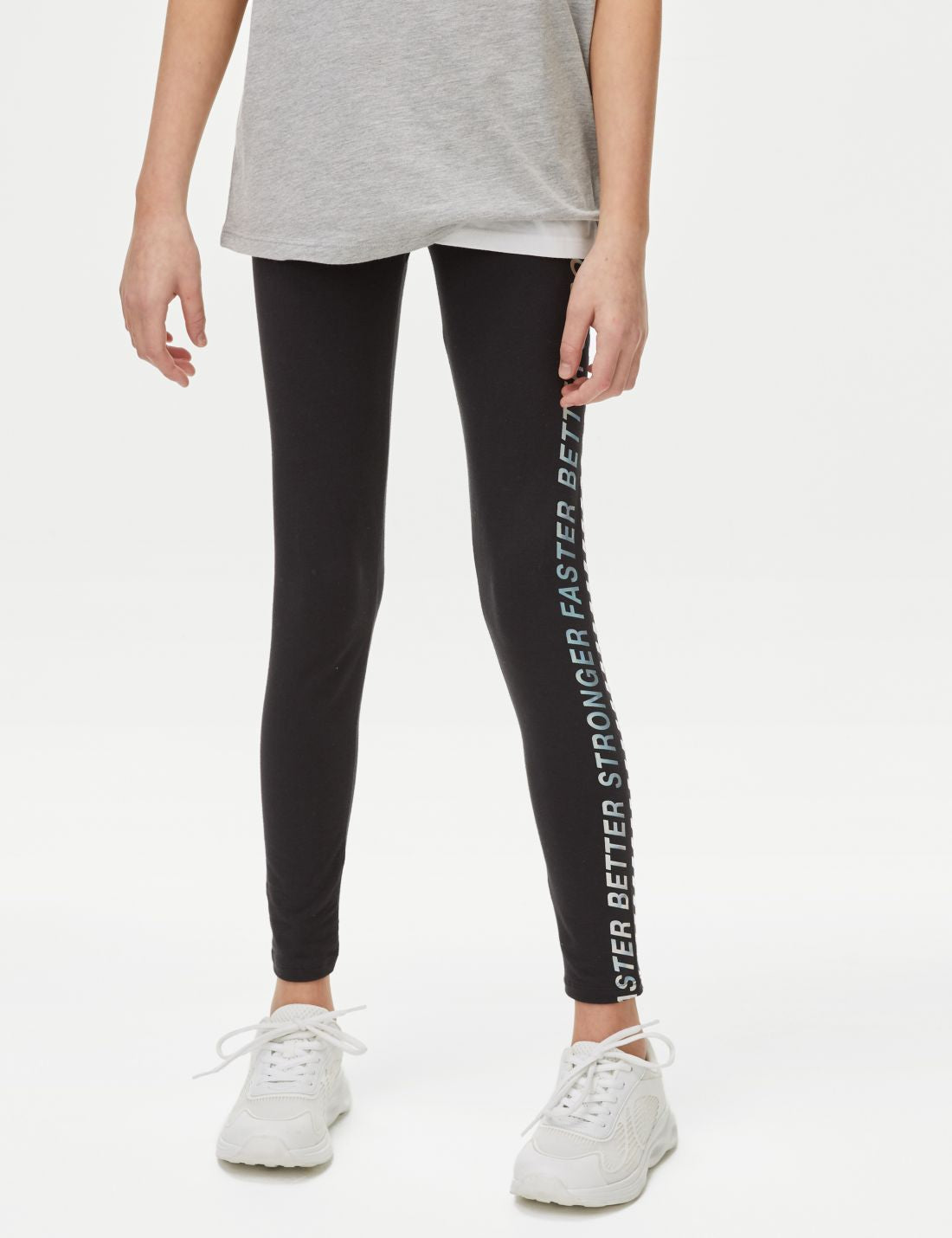 Slogan Desenli Legging Tayt (6-16 Yaş)