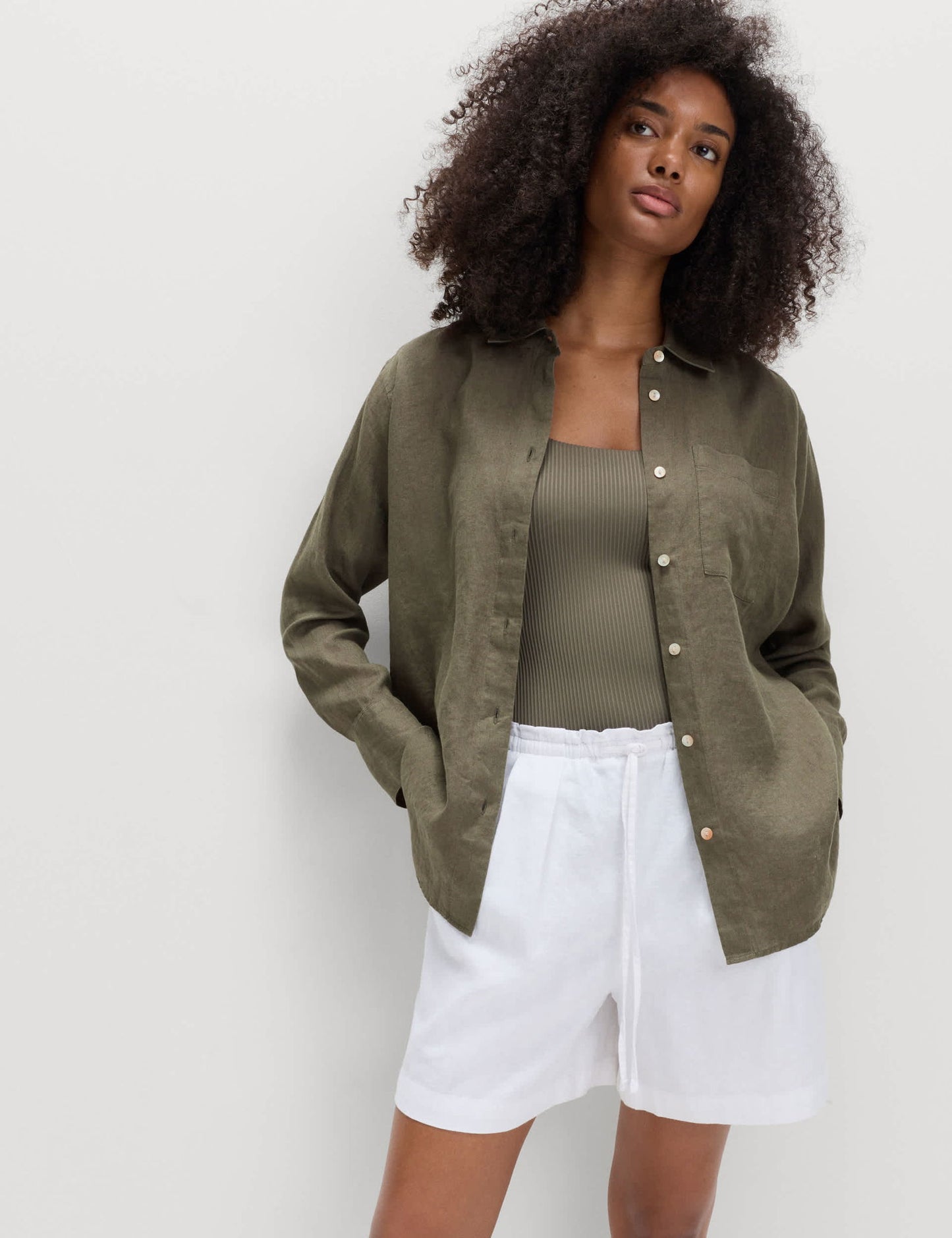 %100 Keten Regular Fit Gömlek