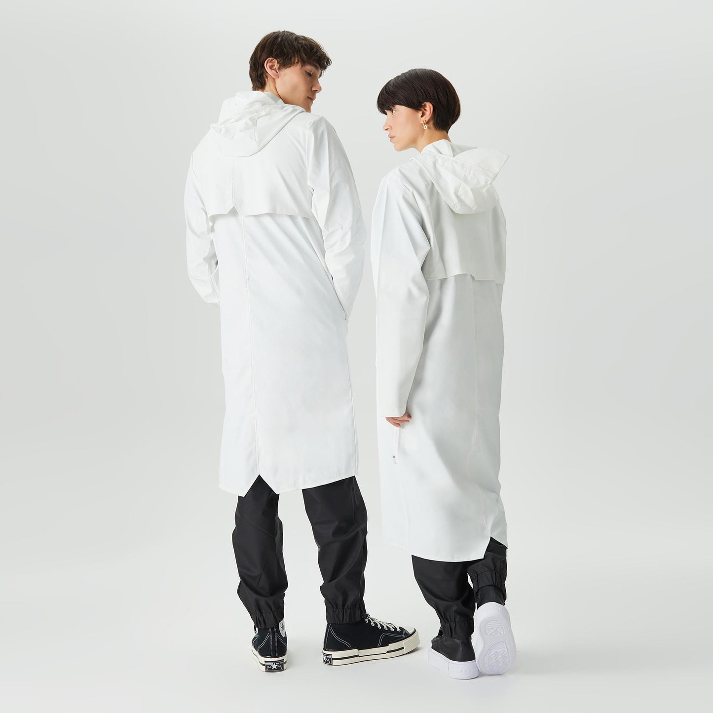 Rains Longer Unisex Beyaz Yağmurluk