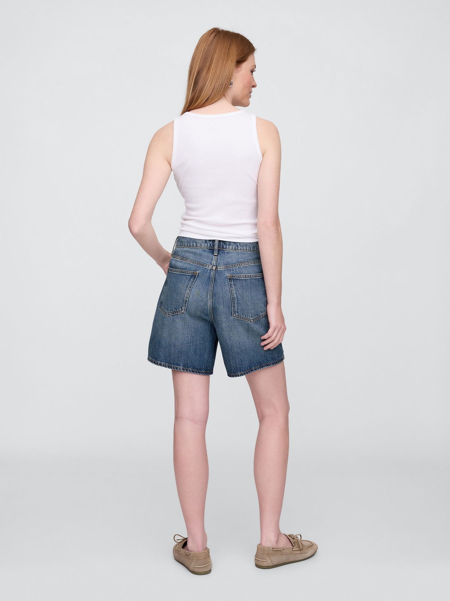 Mavi High Rise Denim Şort
