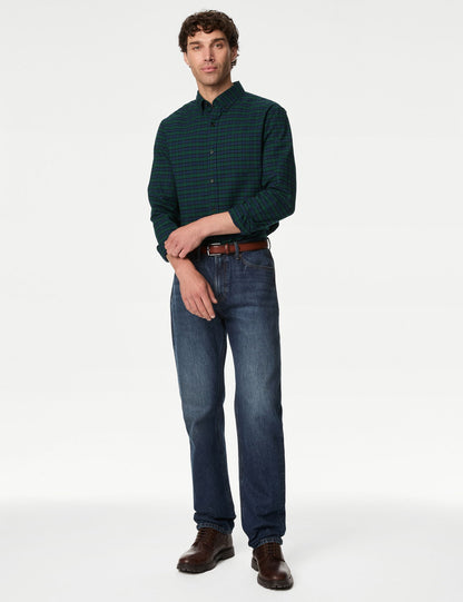 Saf Pamuklu Regular Fit Oxford Gömlek