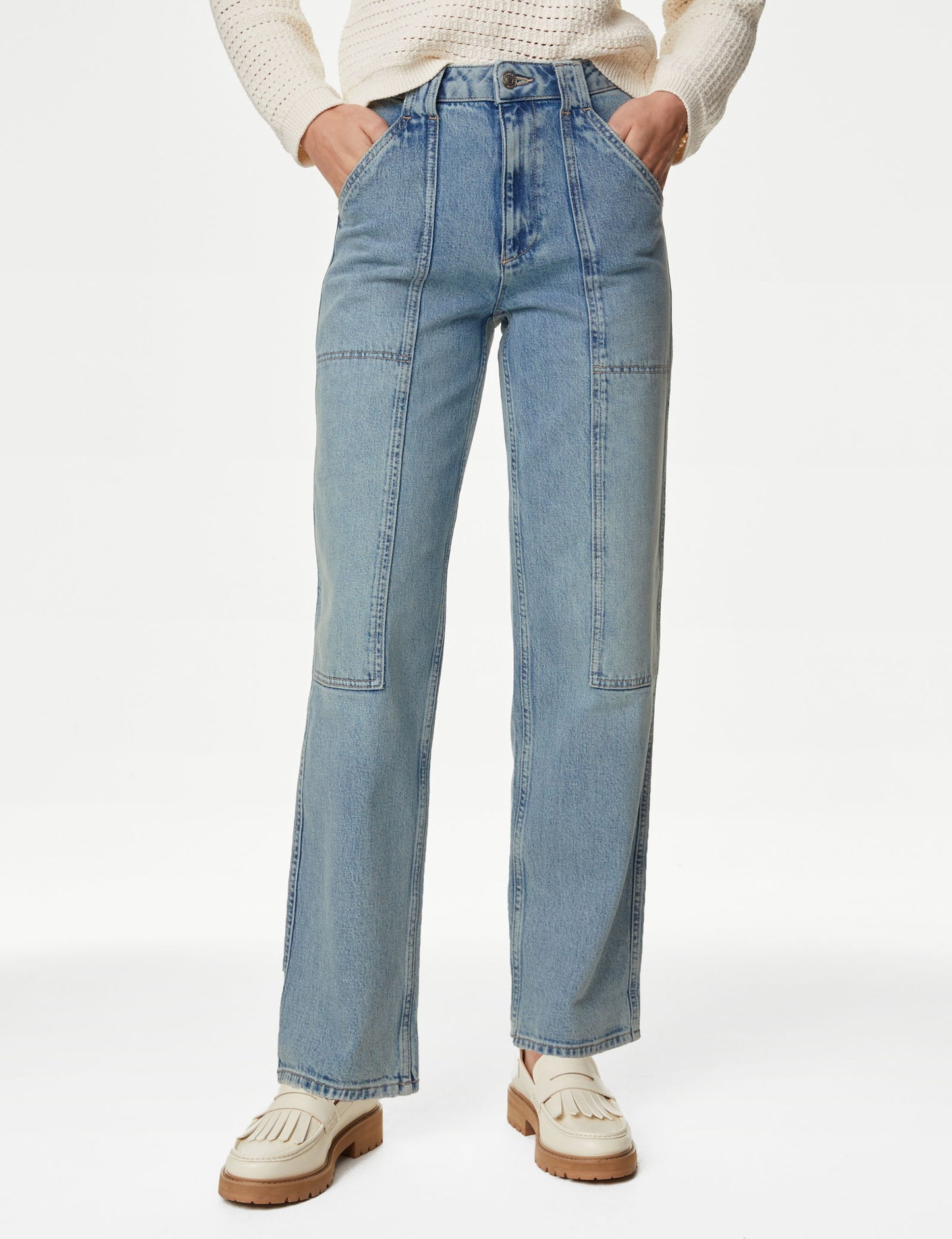 Straight Leg Jean Kargo Pantolon