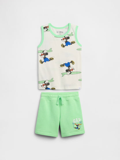 Açık Yeşil Disney Mickey Mouse Two-piece Outfit Set