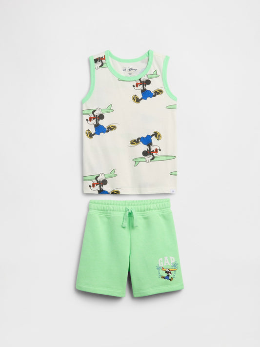 Açık Yeşil Disney Mickey Mouse Two-piece Outfit Set
