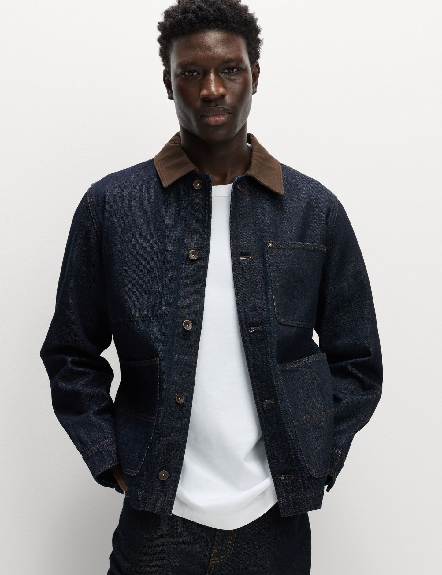 Saf Pamuklu Klasik Denim Ceket