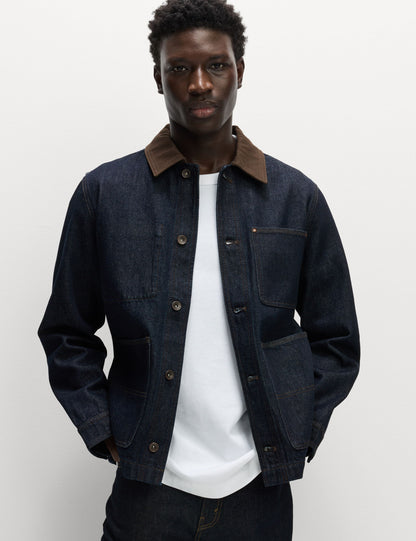 Saf Pamuklu Klasik Denim Ceket