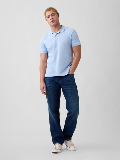 Açık Mavi Gap Logo Piqué Polo Yaka T-shirt