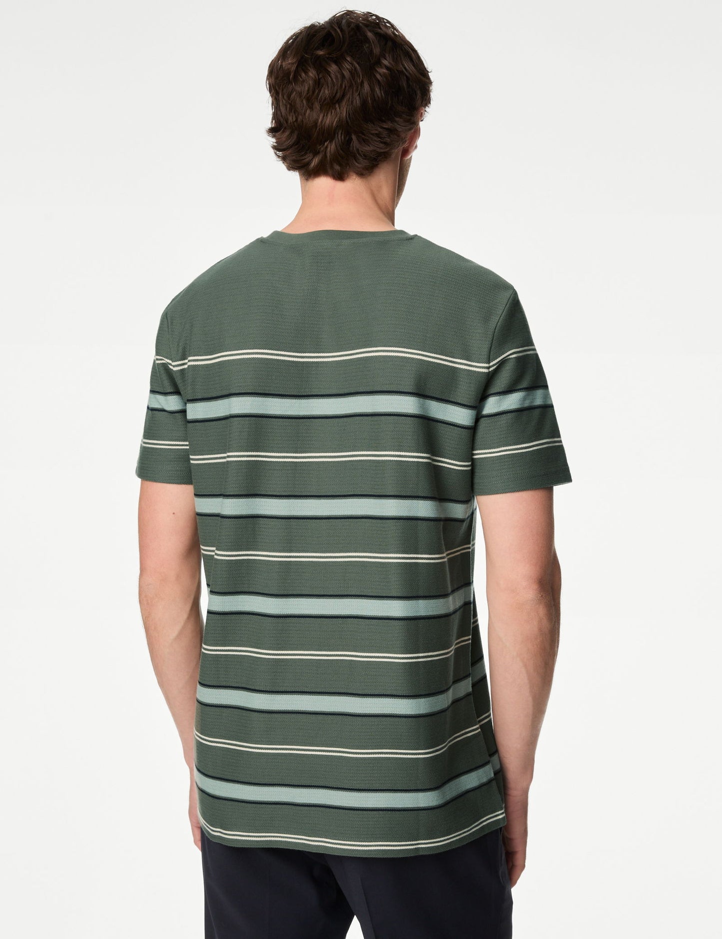 Saf Pamuklu Çizgili T-shirt