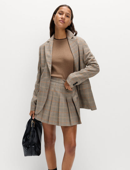 Kareli Düz Kesim Blazer
