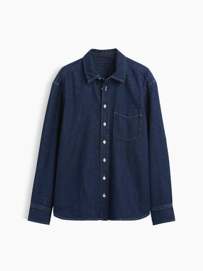 Koyu Mavi Oversized Denim Gömlek