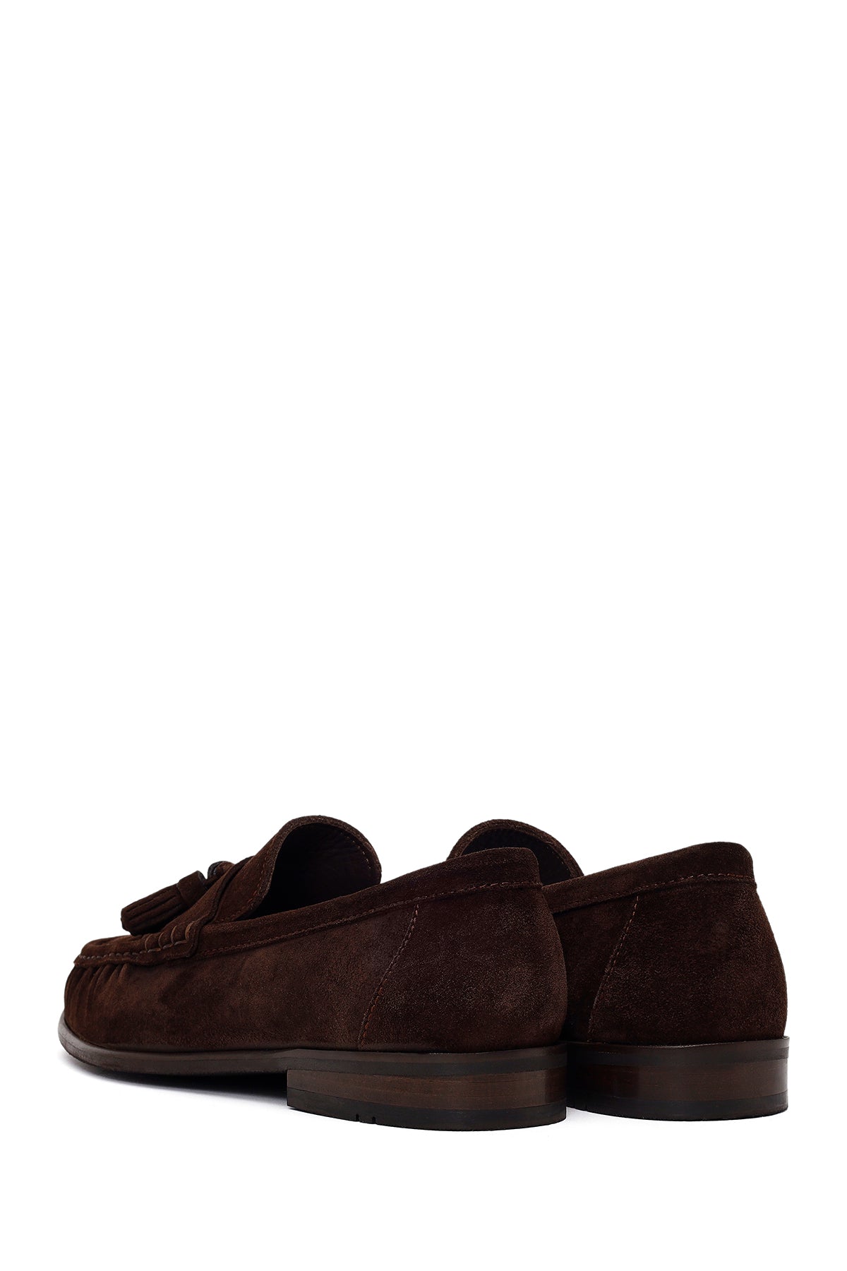 Erkek Kahverengi Püsküllü Süet Deri Casual Loafer
