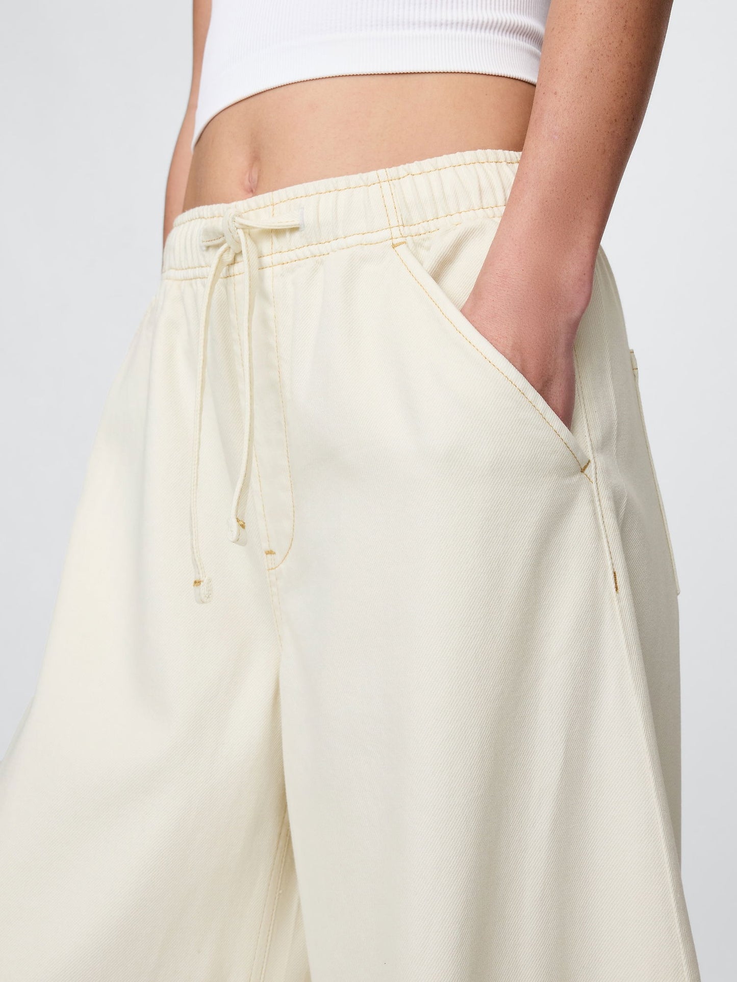 Bej Mid Rise Ultrasoft Kolay Horseshoe Jean Pantolon