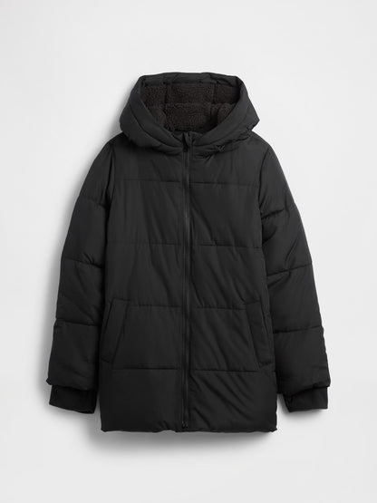 Siyah Coldcontrol Max Long Şişme Puffer Mont