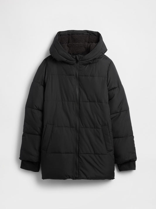 Siyah Coldcontrol Max Long Şişme Puffer Mont