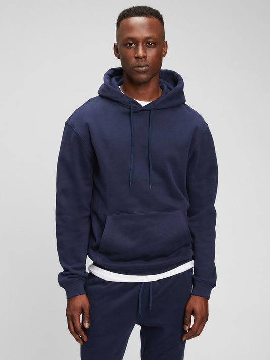 Lacivert Vintage Soft Kapüşonlu Sweatshirt