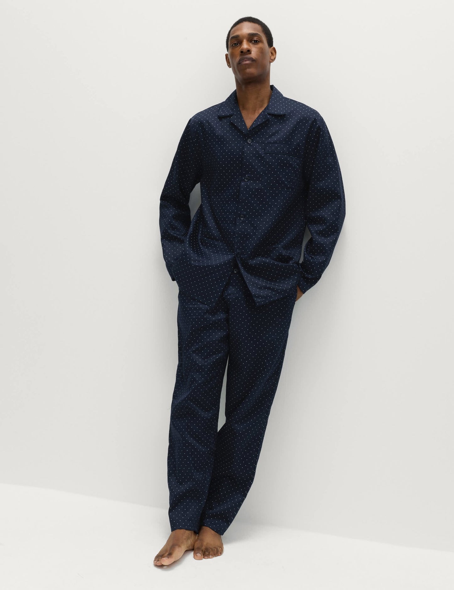 Saf Pamuklu Desenli Pijama Takımı