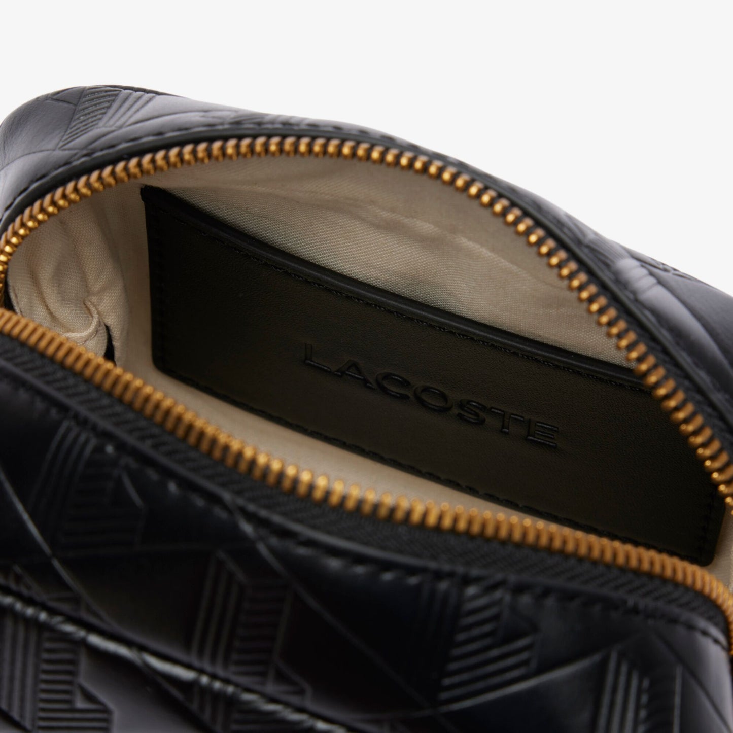 Lacoste Maheki Kadın Monogram Deri  Siyah Postacı Çantası