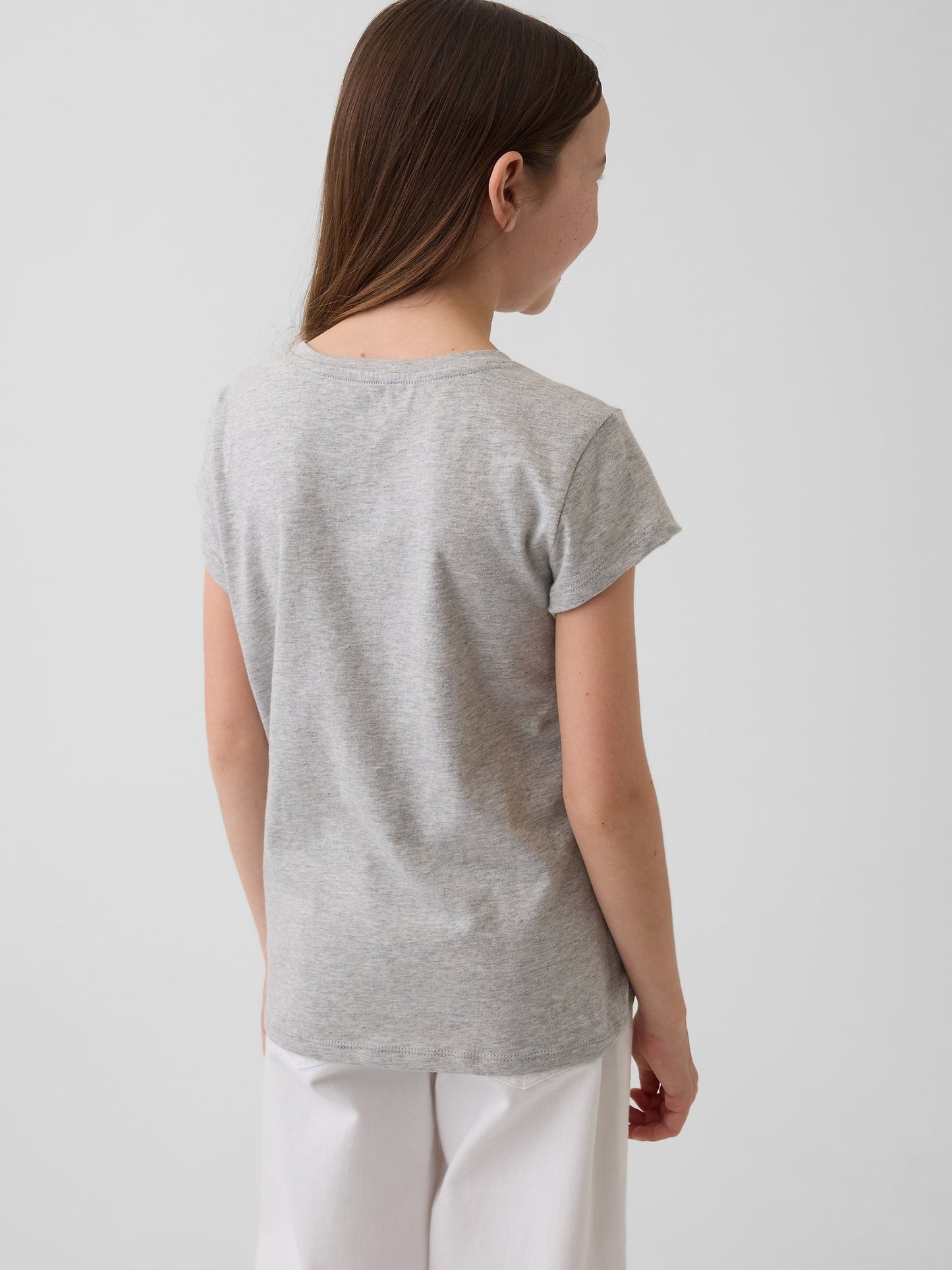 Açık Gri Grafik Baskılı T-shirt