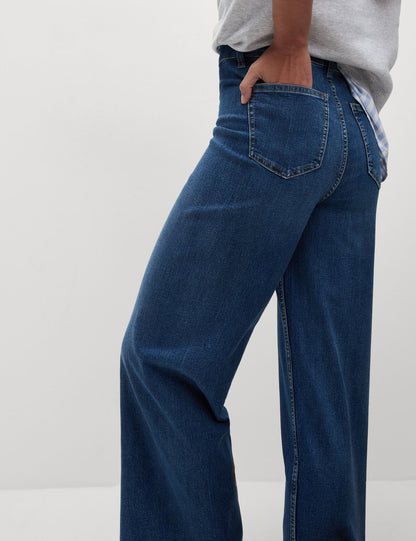 Yüksek Bel Wide Leg Grazer Jean