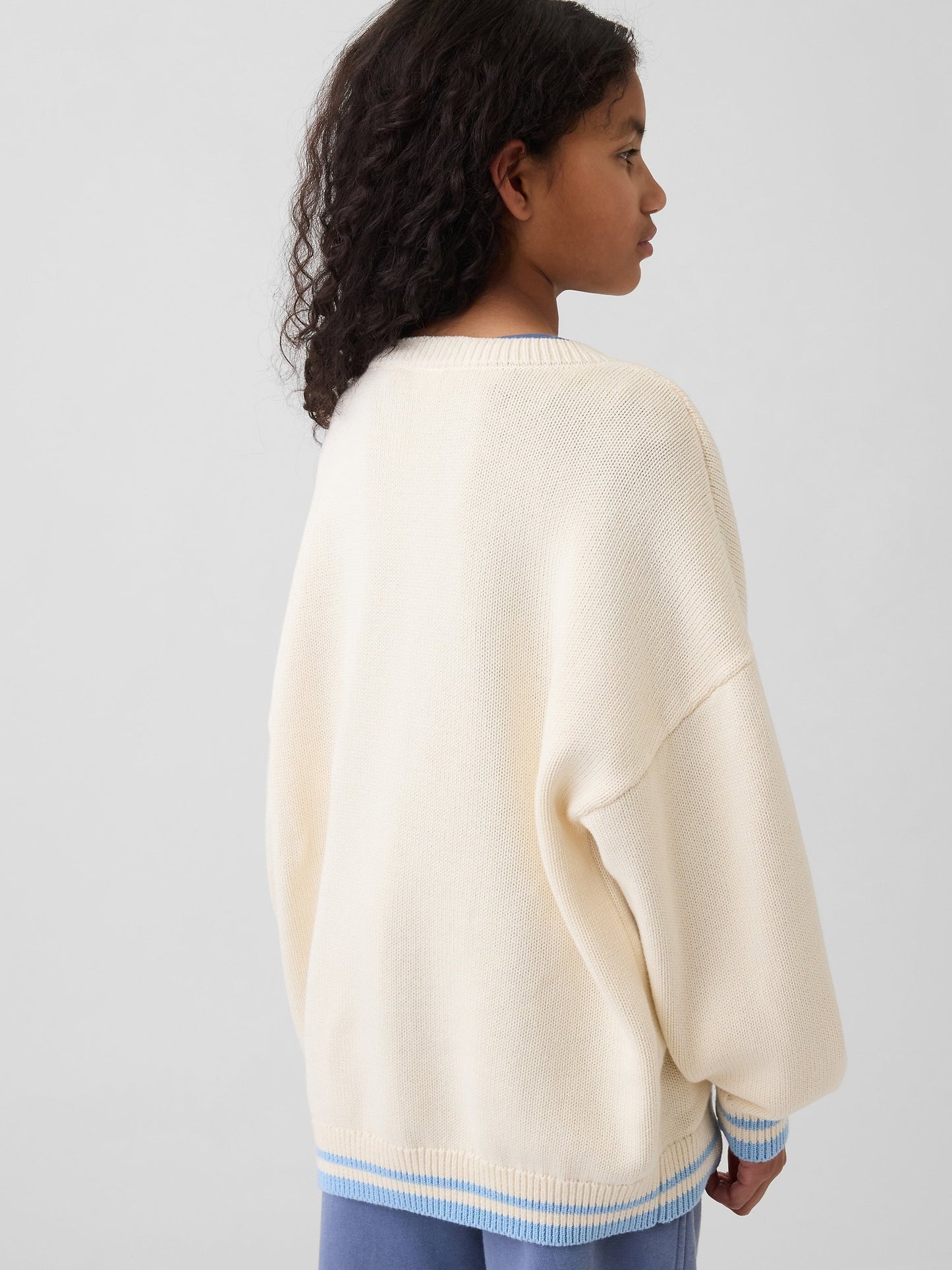Beyaz Oversize Tunik Kazak