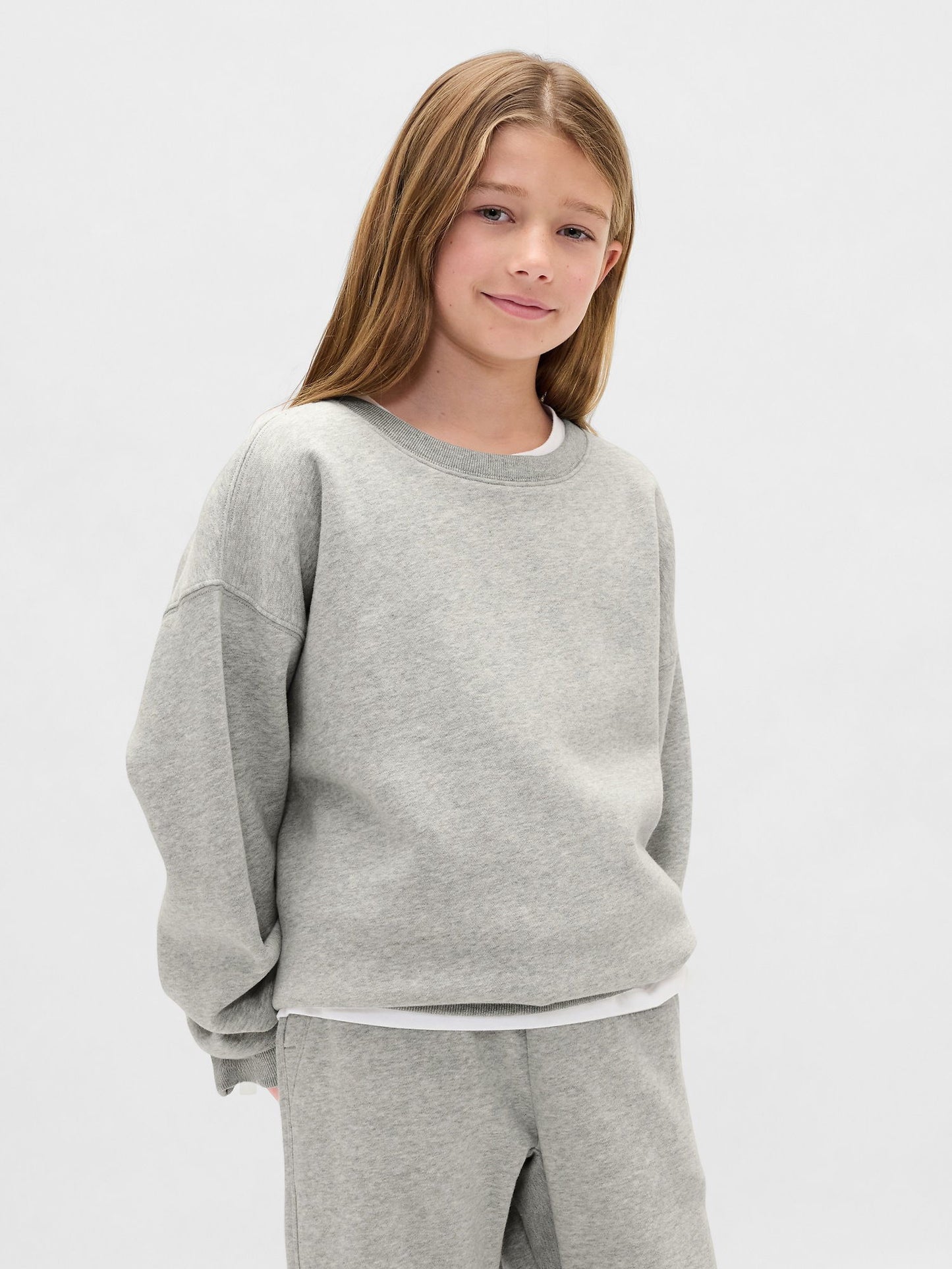 Gri Vintagesoft Relaxed Bisiklet Yaka Sweatshirt