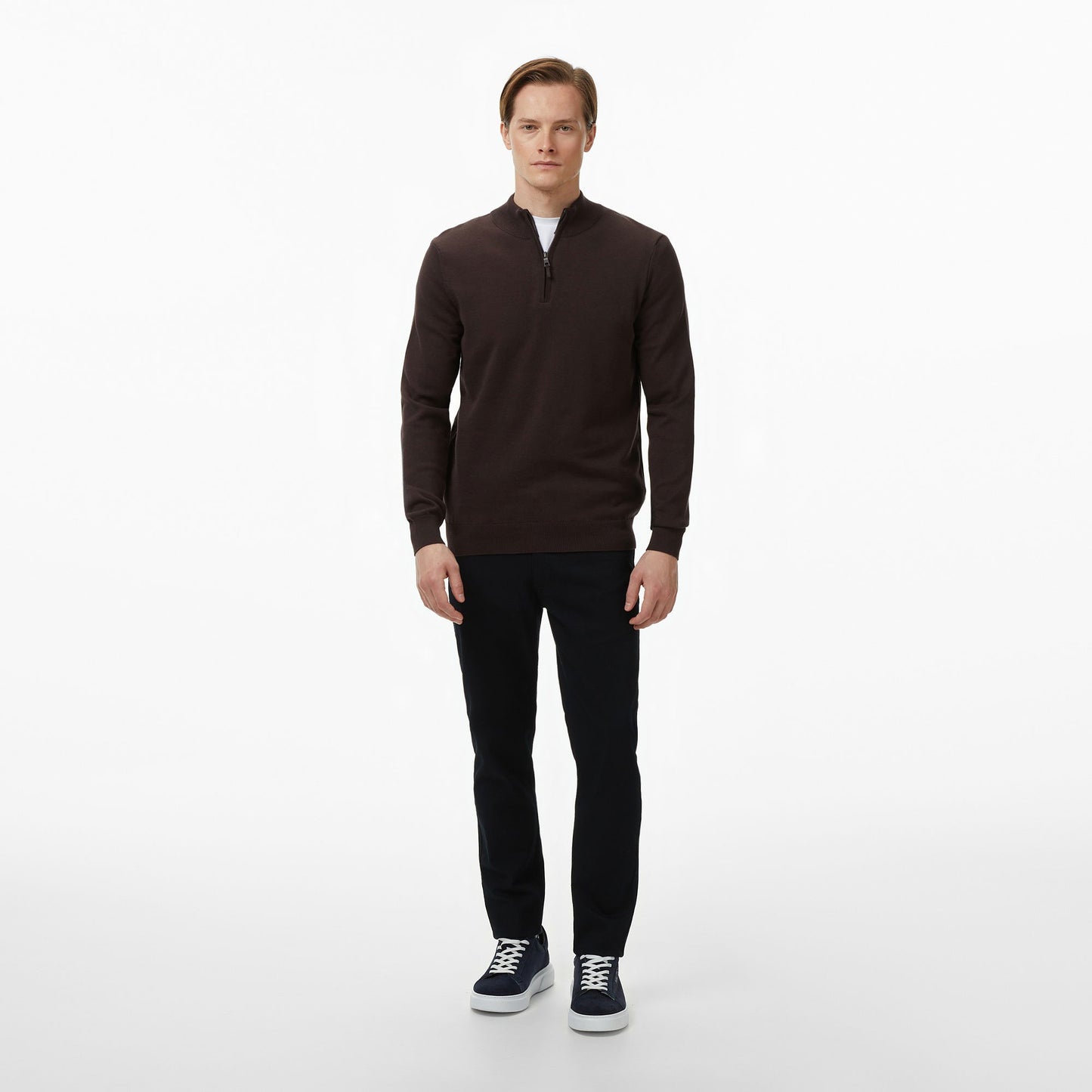 Nautica Erkek Kahverengi Classic Fit Kazak