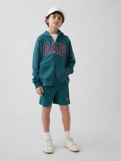 Koyu Yeşil Relaxed Gap Logo Fransız Havlu Kumaş Pull-on Şort