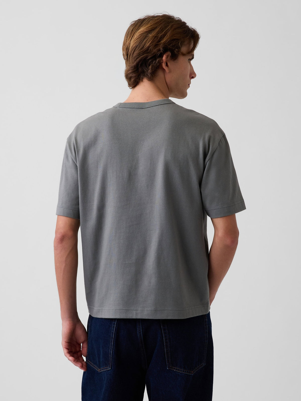 Gri Heavyweight Relaxed Gap Logo Crop T-shirt