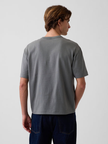 Gri Heavyweight Relaxed Gap Logo Crop T-shirt