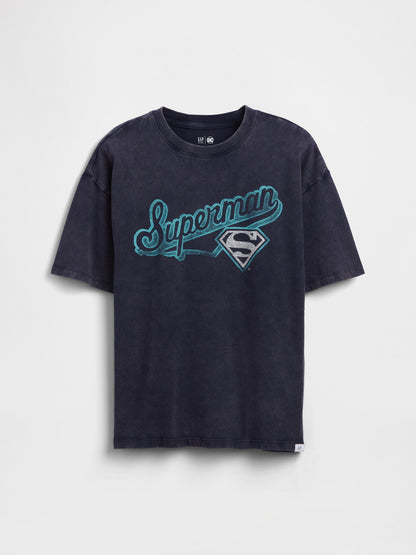 Siyah Kids Superman Grafik T-shirt