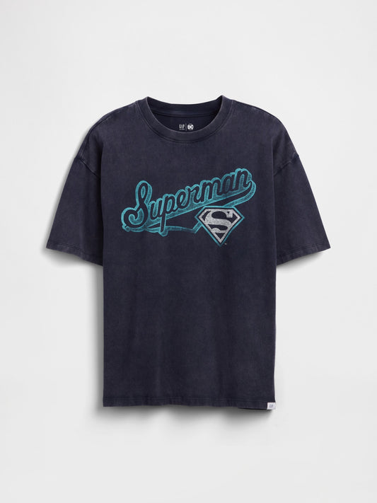 Siyah Kids Superman Grafik T-shirt