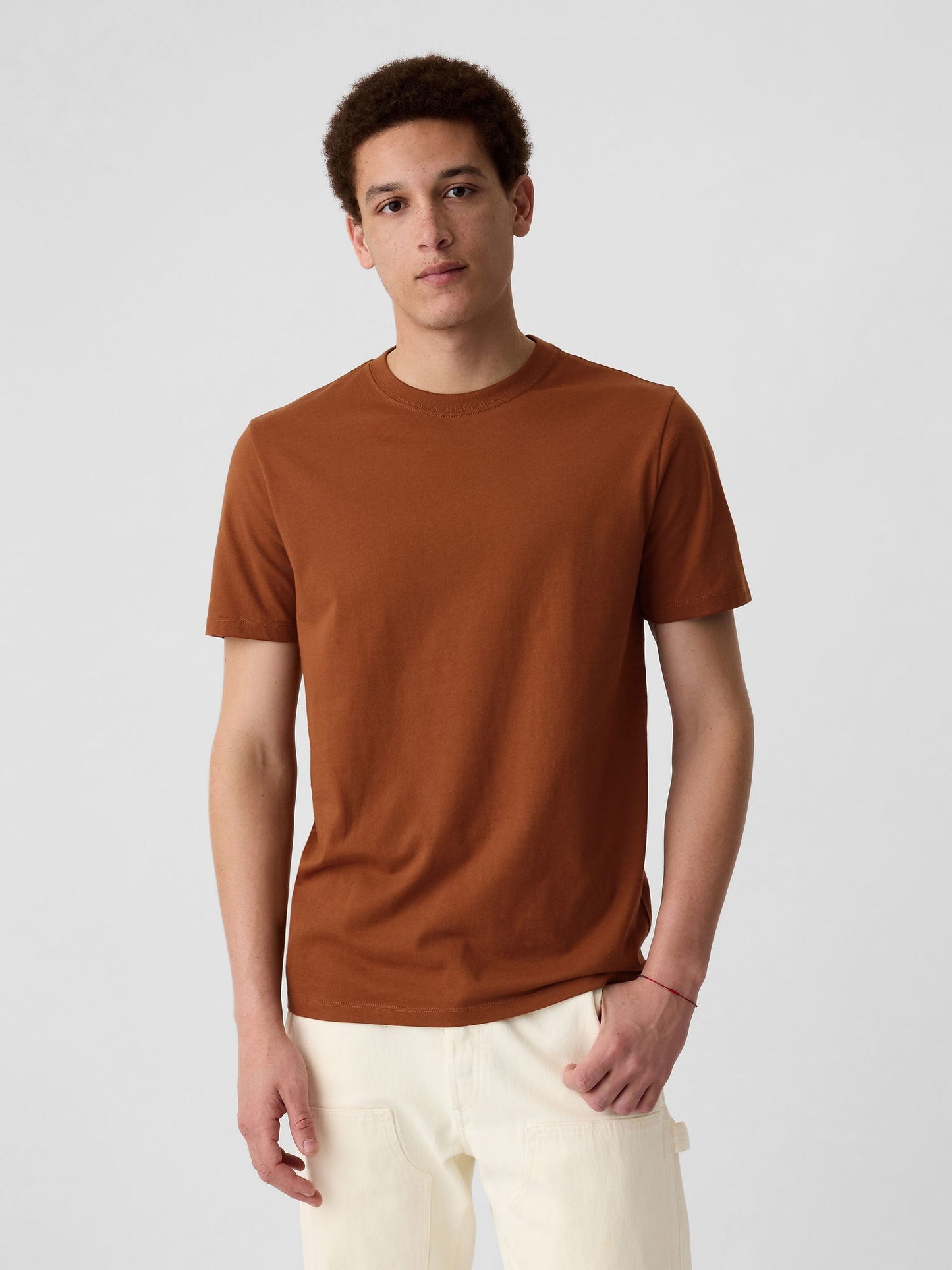 Kahverengi Everyday Soft Sıfır Yaka T-Shirt