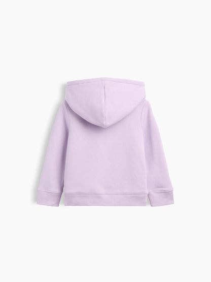 Lila Sherpa Astarlı Logo Fermuarlı Sweatshirt