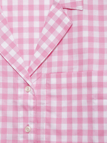 Açık Pembe Gapbody Poplin Kısa Kollu Pijama Üstü