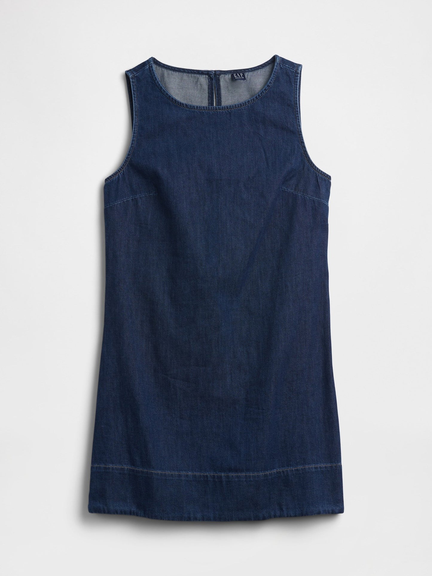Koyu Mavi Denim Apron Mini Elbise