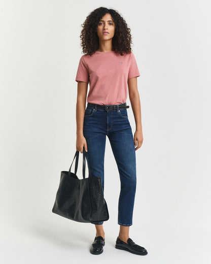 Gant Kadın Pembe Regular Fit Bisiklet Yaka T-shirt