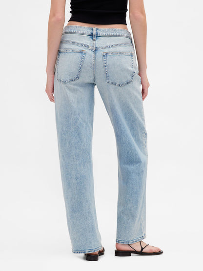 Açık Mavi Low Rise '90s Jean Pantolon