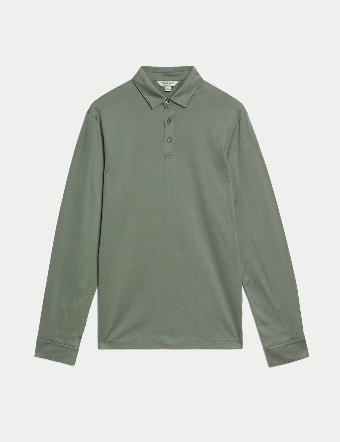 Saf Pamuklu Supima:registered: Uzun Kol Polo T-shirt