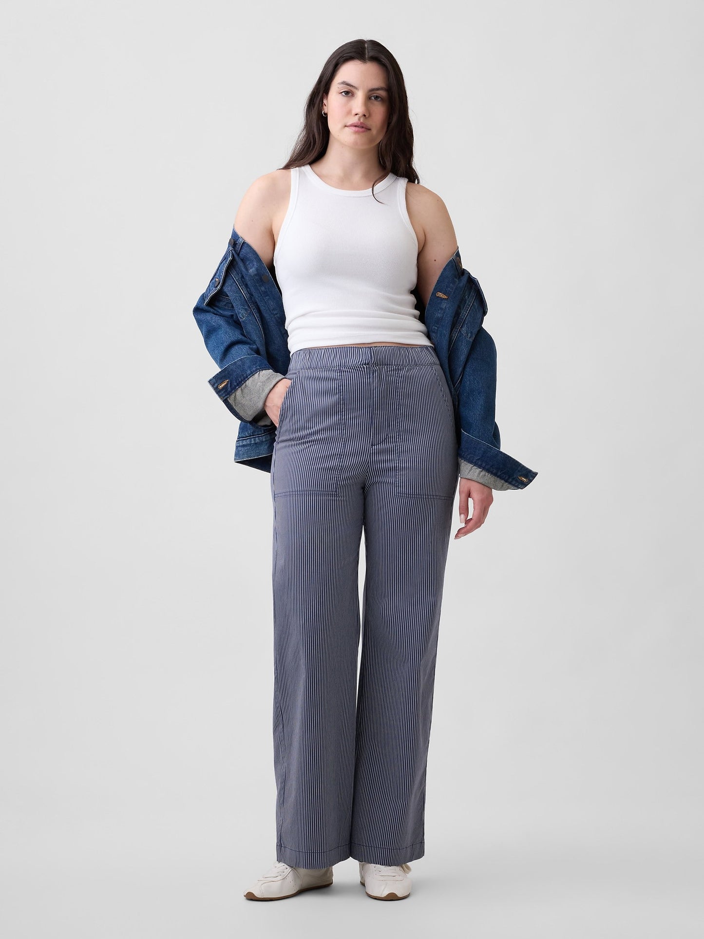 Mavi High Rise Baskılı Easy Wide-leg Khaki Pantolon