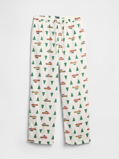 Kırık Beyaz Flannel Pull-on Pijama Altı