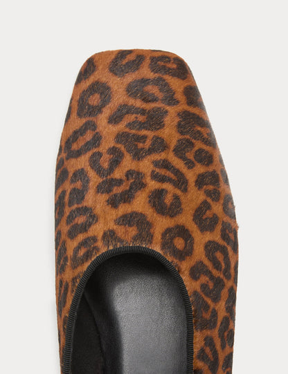Leopar Desenli Balerin Ayakkabısı