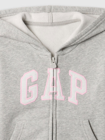 Gri Gap Relaxed Logo Fermuarlı Sweatshirt