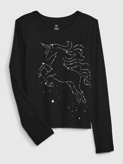 Siyah Organik Pamuk Grafikli T-shirt
