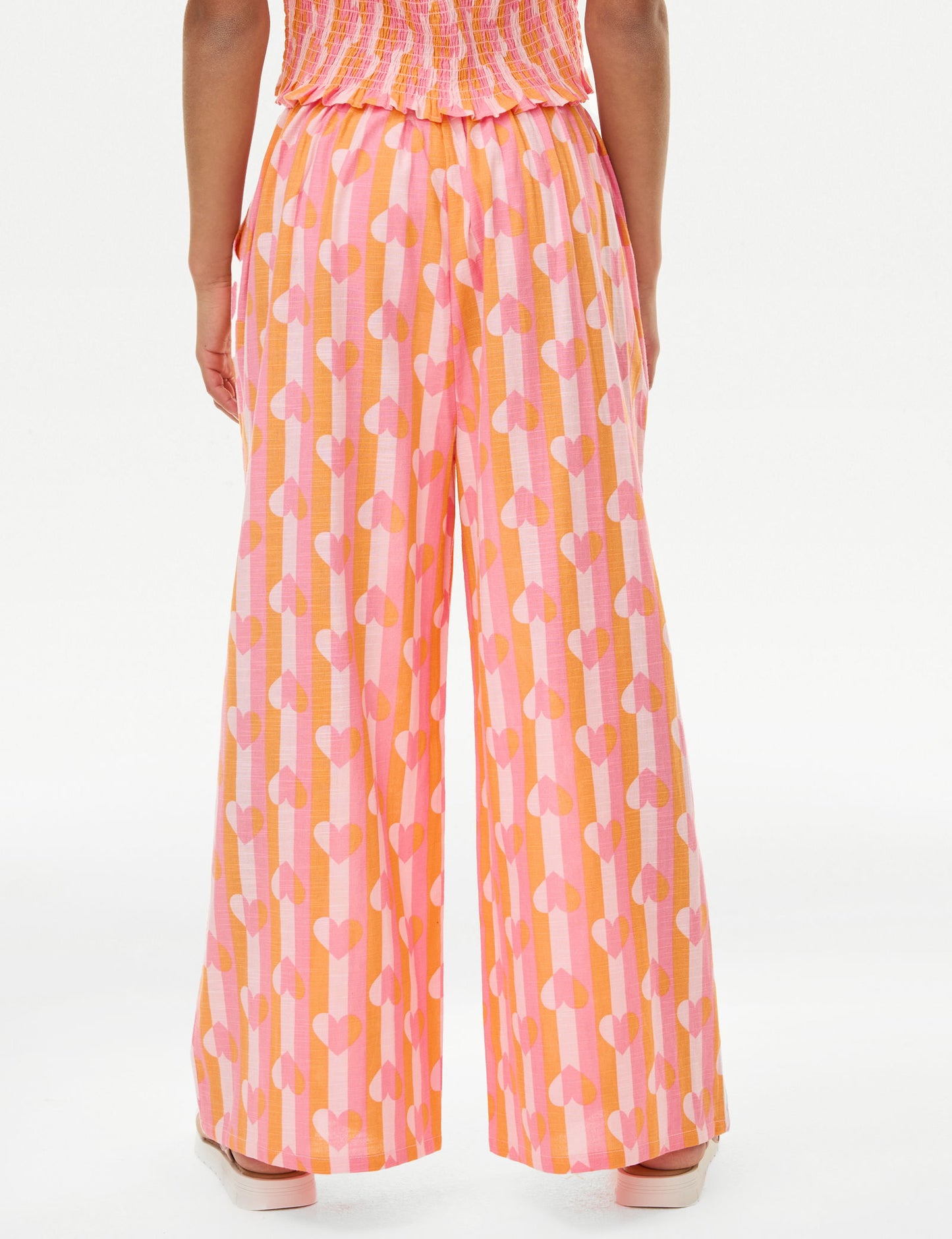 Saf Pamuklu Desenli Wide Leg Pantolon (6-16 Yaş)