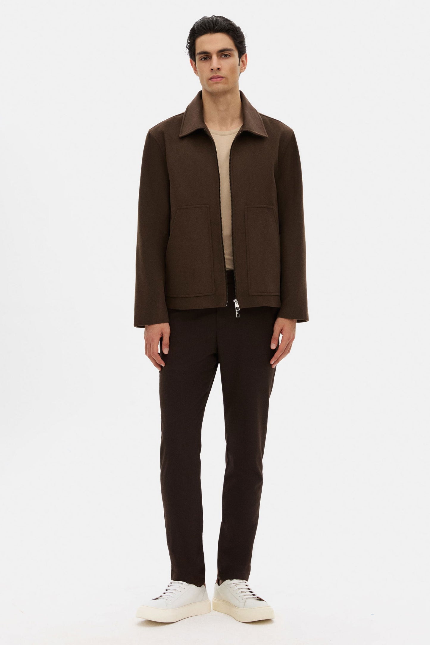 Tween Relaxed Fit Kahverengi Düz Mont