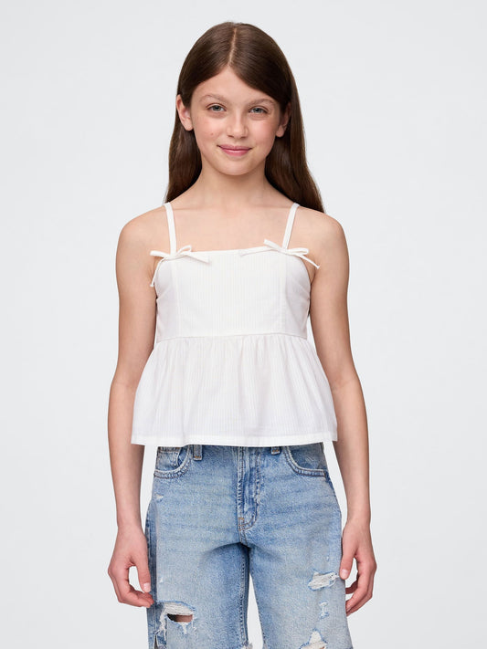 Beyaz Askılı Peplum Bluz